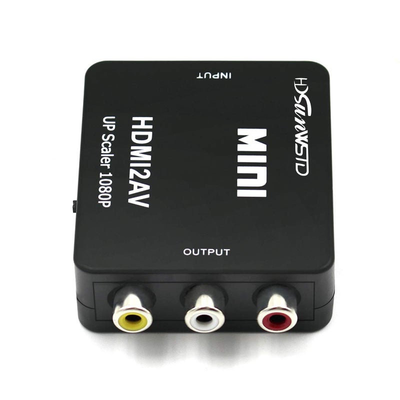 HDSUNWSTD HDMI to RCA 1080P HDMI to AV 3RCA CVBs Composite Video Audio Converter Adapter Supporting PAL/NTSC with USB Charge Cable-Black - Image 3